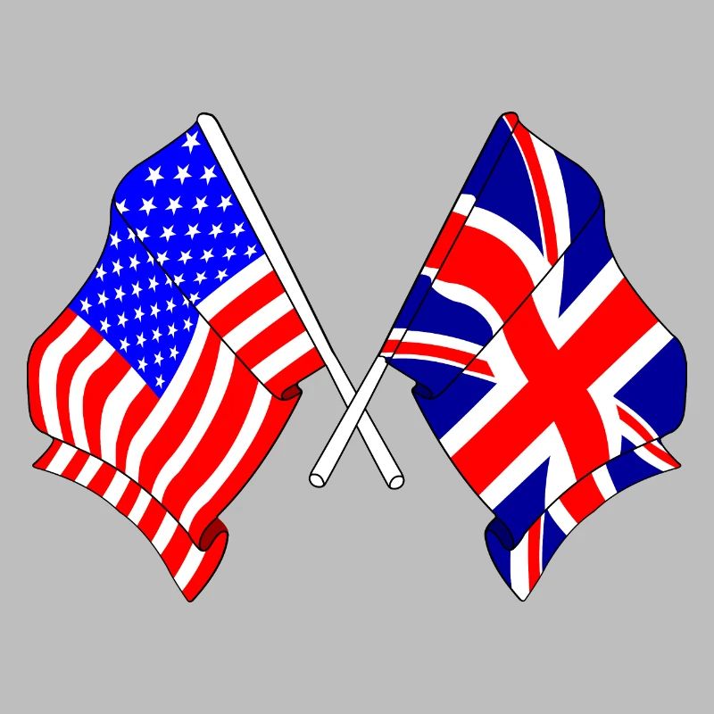 Drapeau des États-Unis et drapeau de l’Angleterre