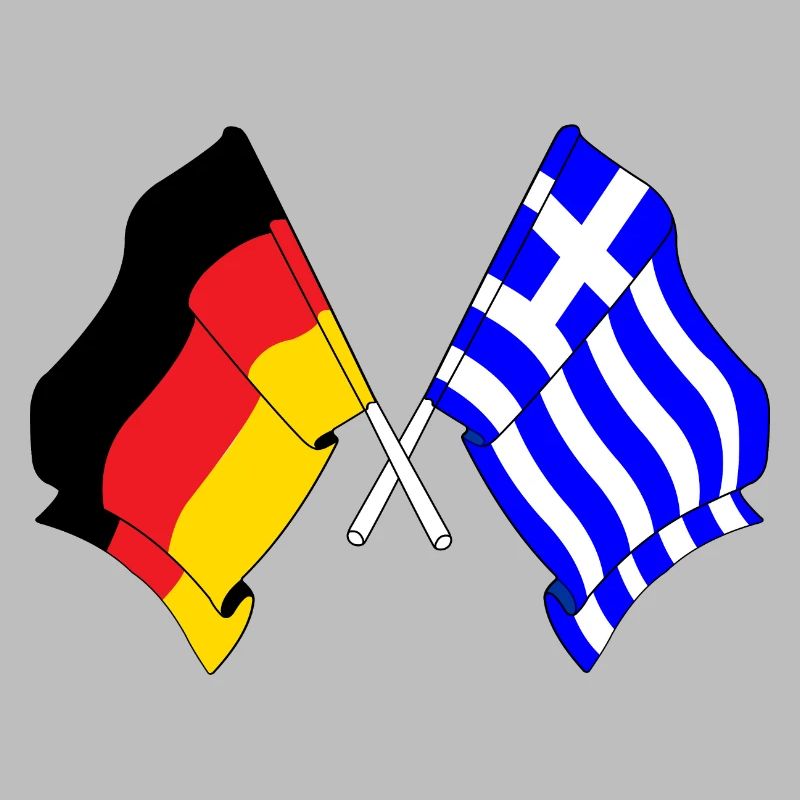 Drapeau de l’Allemagne et drapeau de la Grèce
