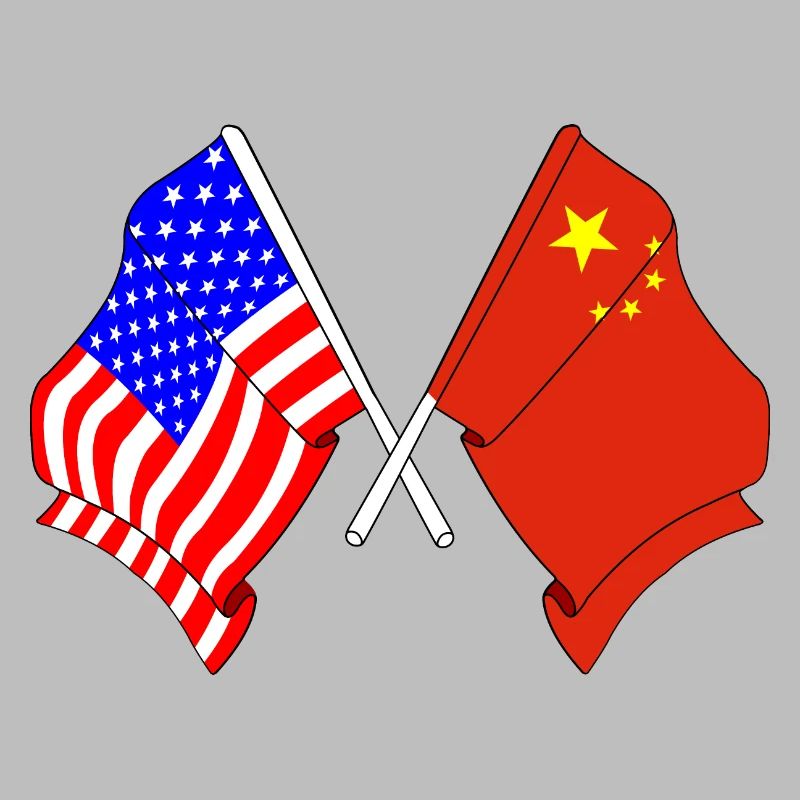 Drapeau des États-Unis et drapeau de la Chine