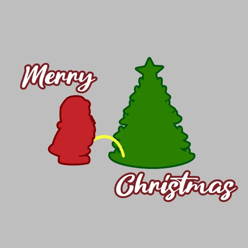 Santa peeing - Christmas Tree - Weihnachtsmann