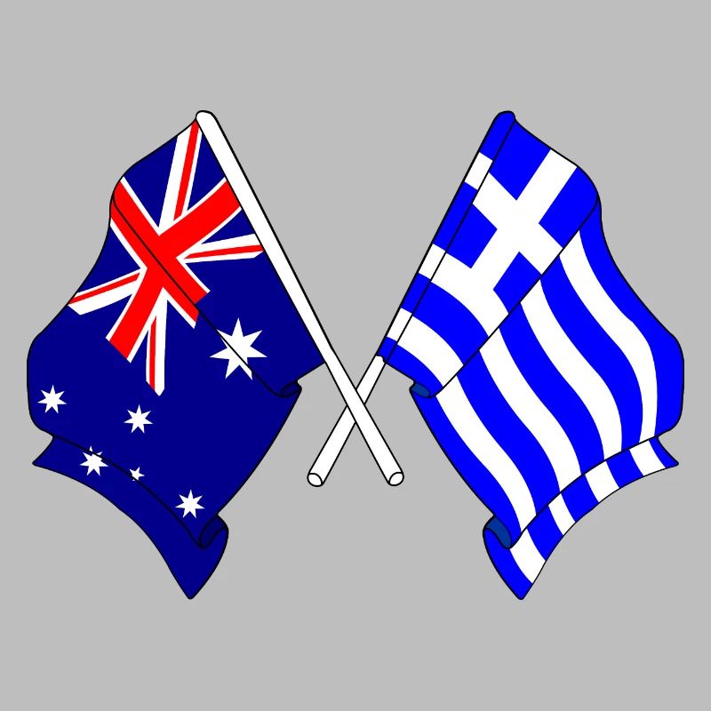 Drapeau de l’Australie et drapeau de la Grèce