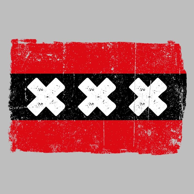 Drapeau à rayures rouges avec X blanc