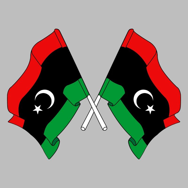 Two flags Libya