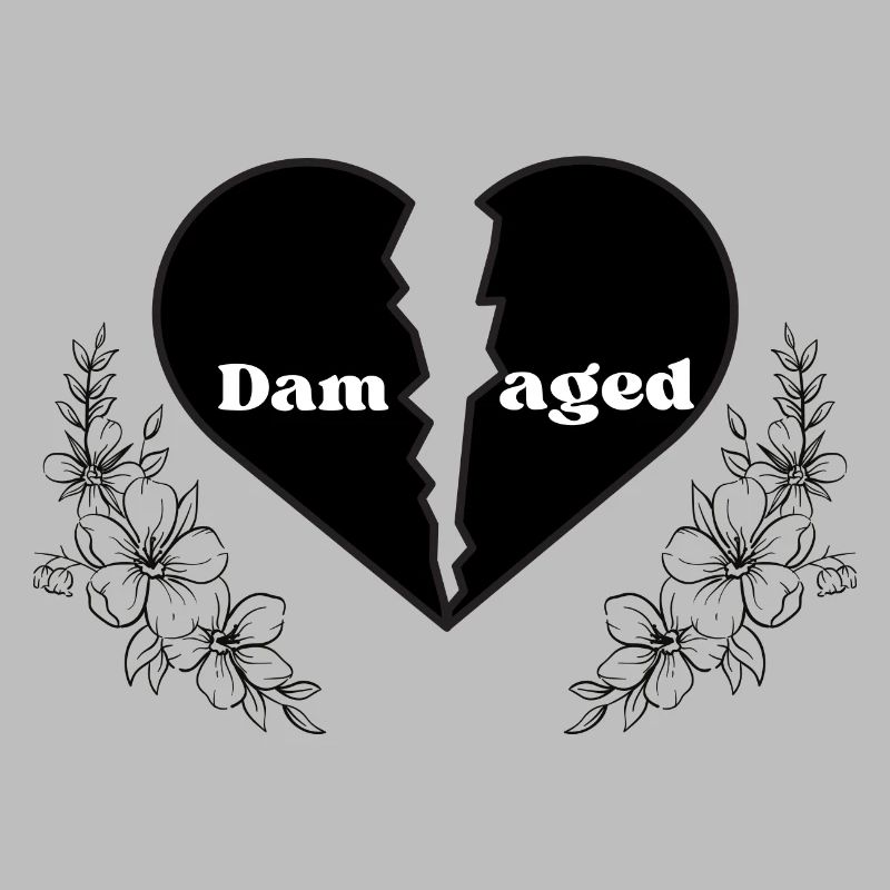Split Heart Floral Border