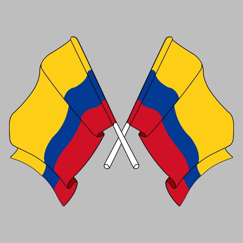 Drapeau de la Colombie croisé