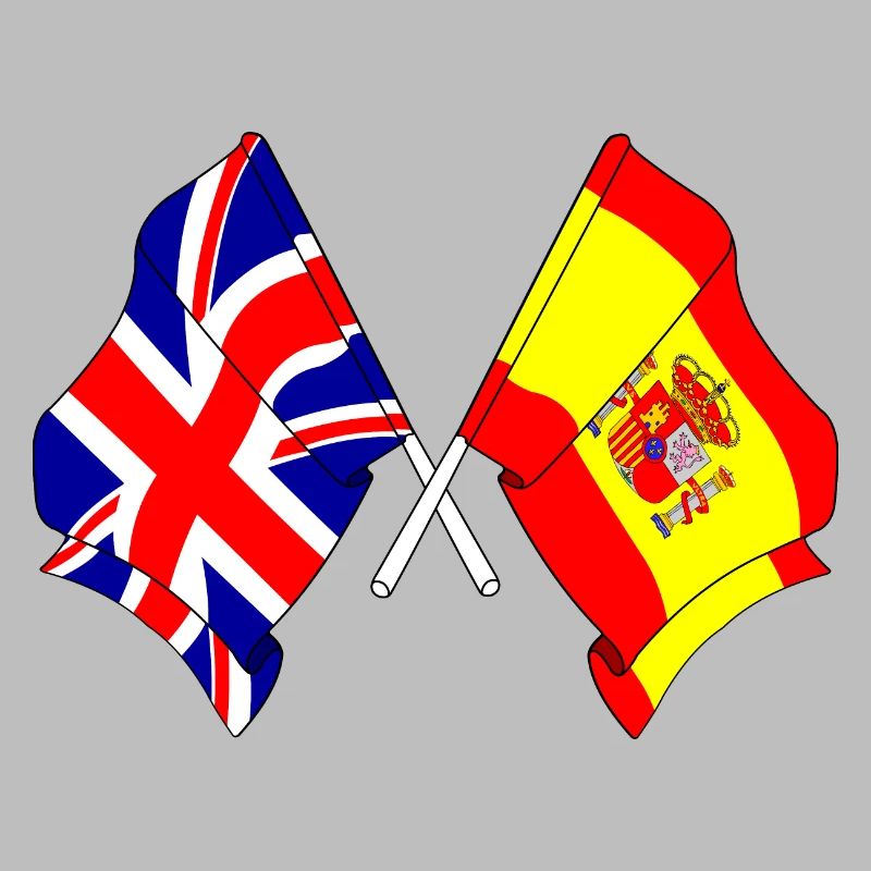Drapeau de l’Angleterre et drapeau de l’Espagne