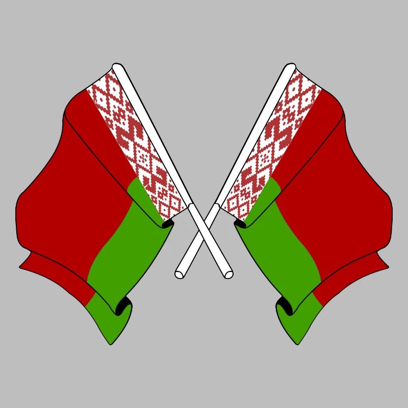 Deux drapeaux croisés de Russie blanche