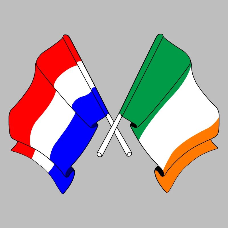 Drapeau des Pays-Bas et drapeau de l’Irlande