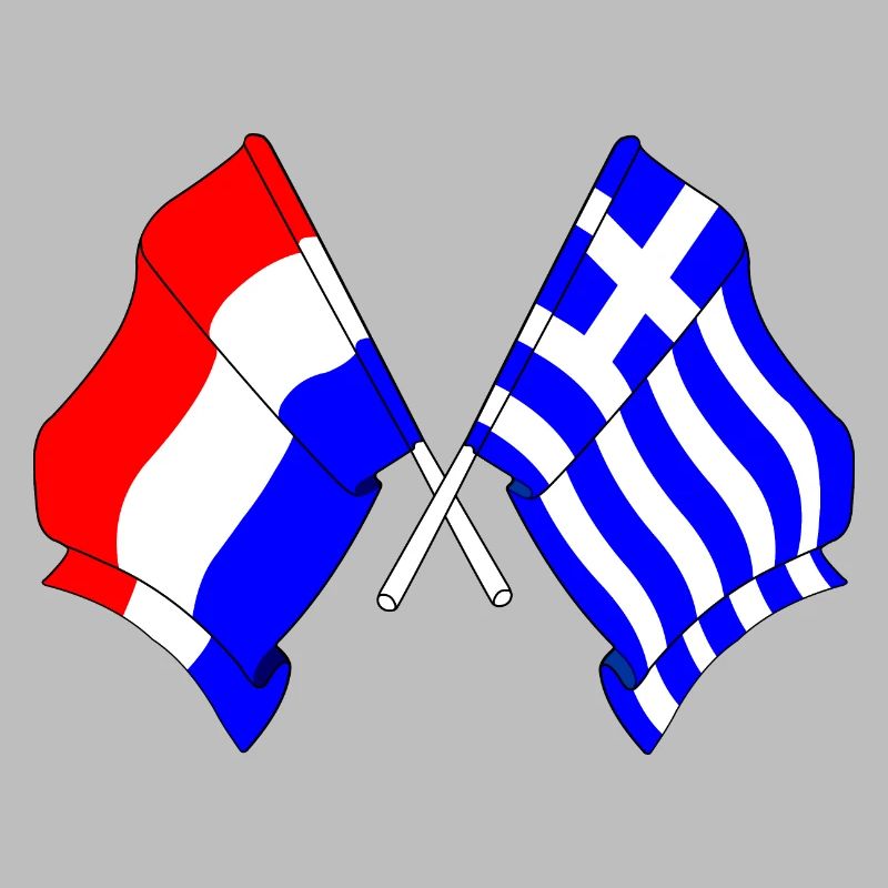 Drapeau des Pays-Bas et drapeau de la Grèce