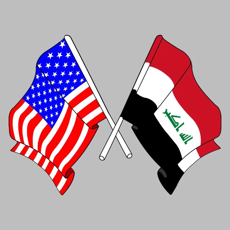 Drapeau des États-Unis et drapeau de l’Irak