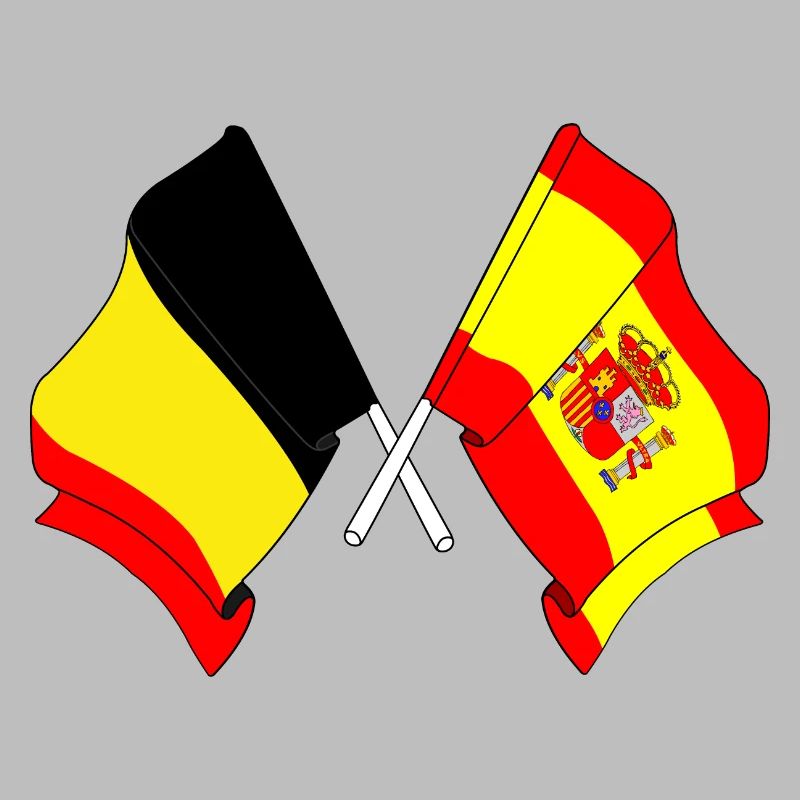 Drapeau Belgique, drapeau Espagne