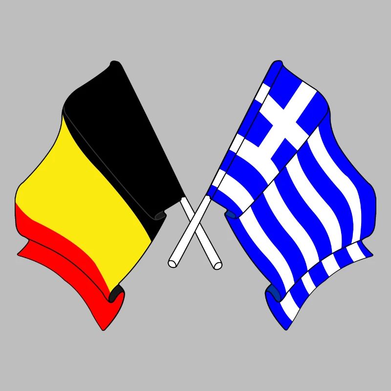 Drapeau Belgique, drapeau Grèce
