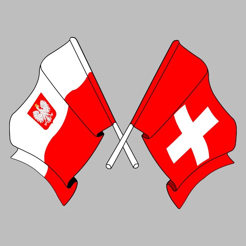 Drapeau de la Pologne, drapeau de la Suisse