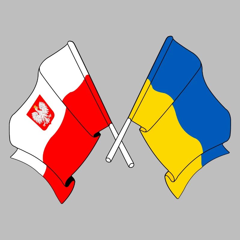 Drapeau de la Pologne, drapeau de l’Ukraine traversé