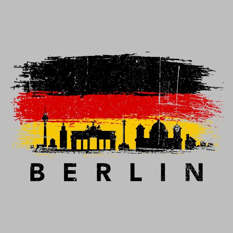 Horizon de Berlin sur drapeau peint