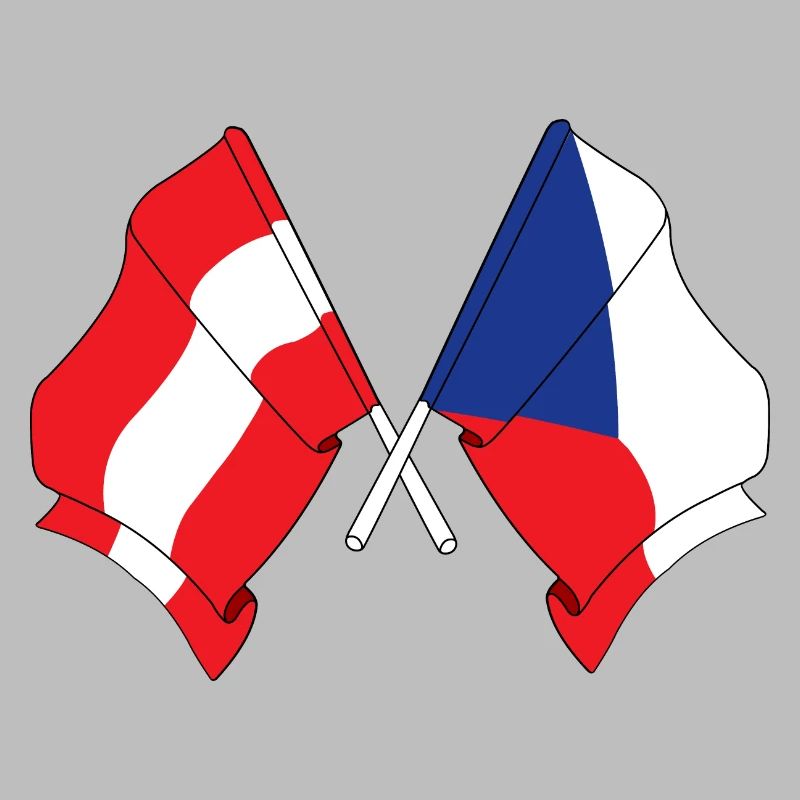 Drapeau Autriche, drapeau République tchèque