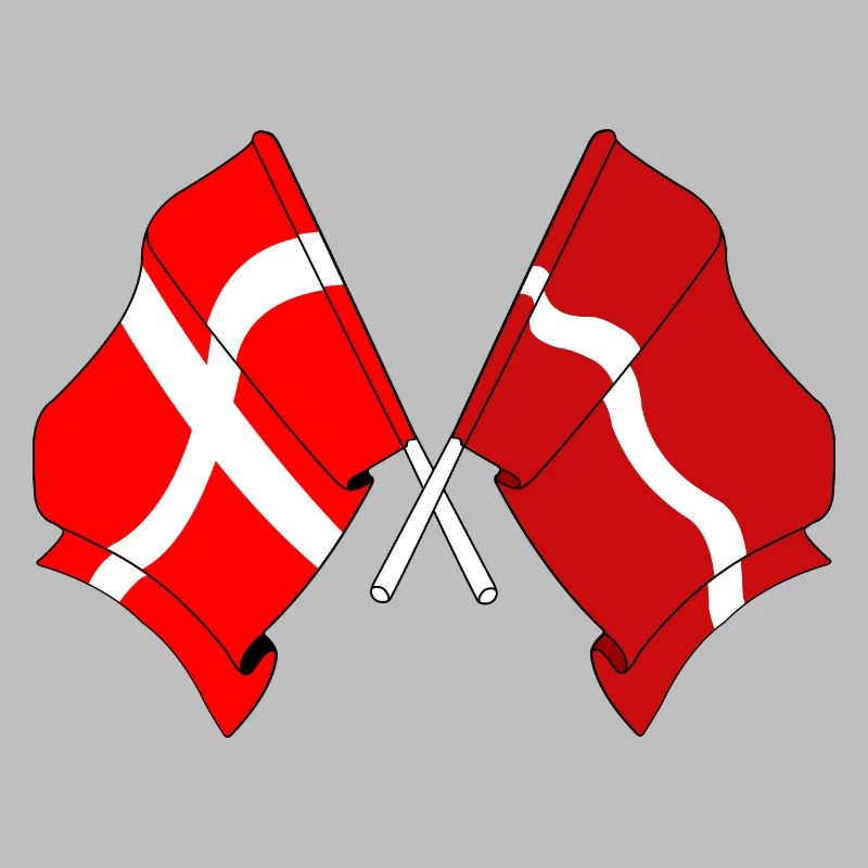 Drapeau Danemark, drapeau Lettonie