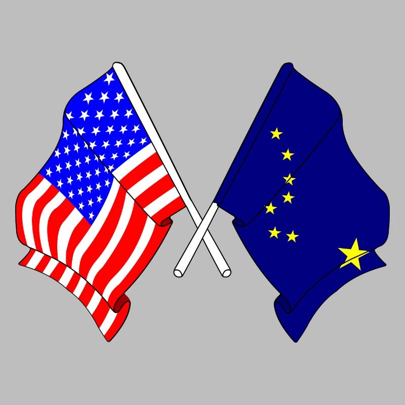 Drapeau des États-Unis et drapeau de l’Alaska