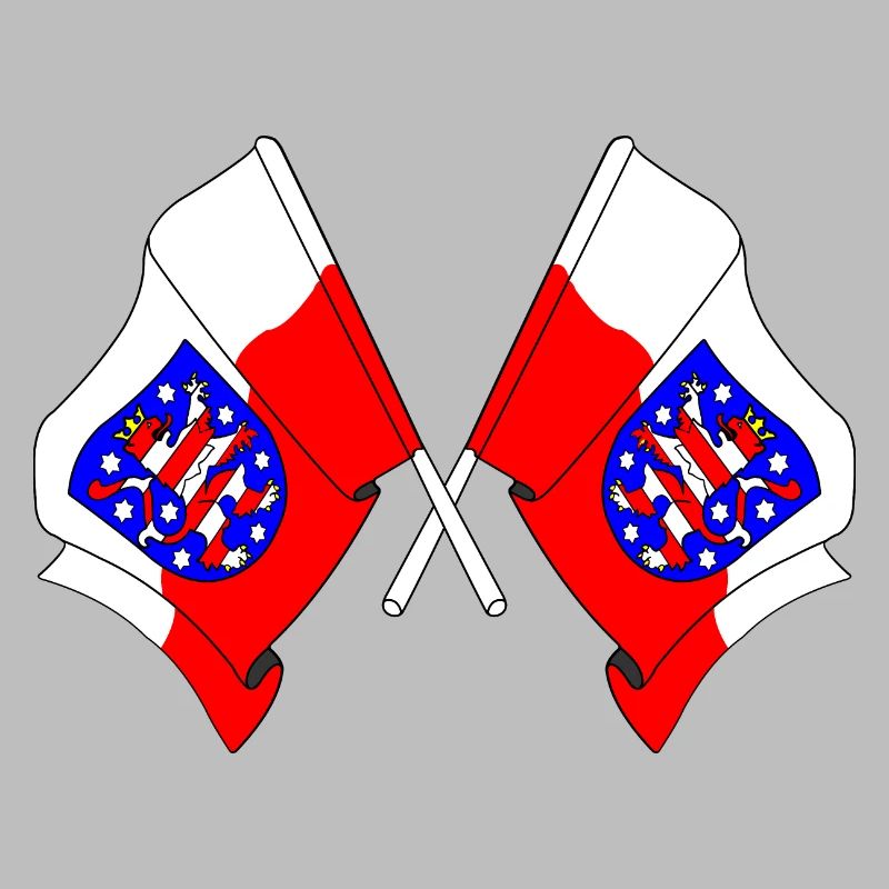 Deux drapeaux traversent la Thuringe
