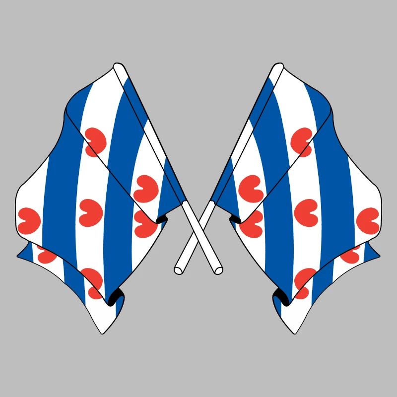 Deux drapeaux de la province de Frise