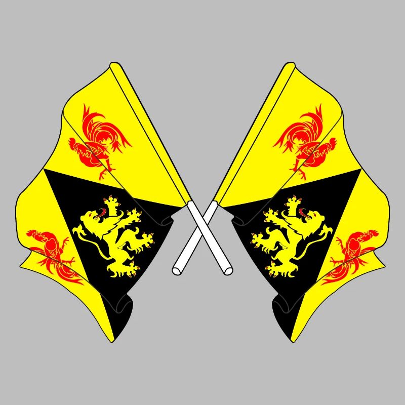 Two flags Walloon Brabant Belgium