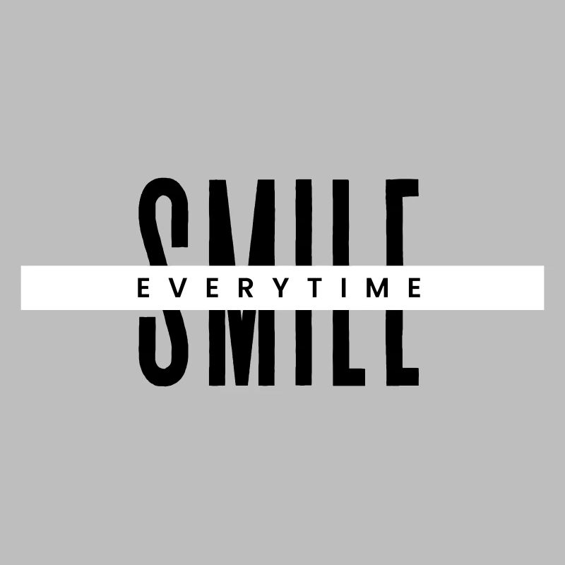 Jedes Mal lächeln – Minimale positive Typografie