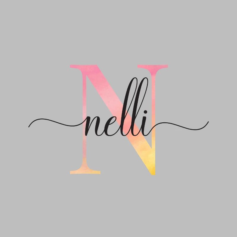 N | Monogram | Name | Nelli |Watercolor