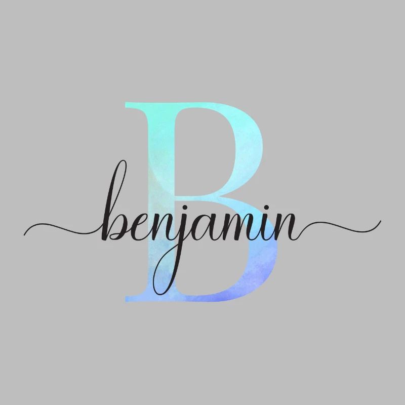 B| Monogramme | Nom | Benjamin | Aquarelle