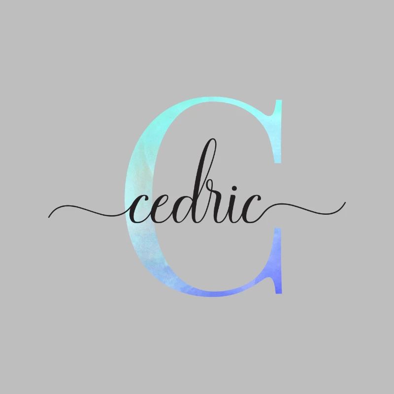 C| Monogram | Name | Cedric| Watercolor