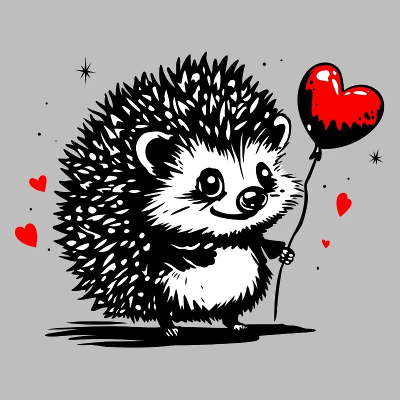 Igel mit Herz Luftballon - Heartful Creatures