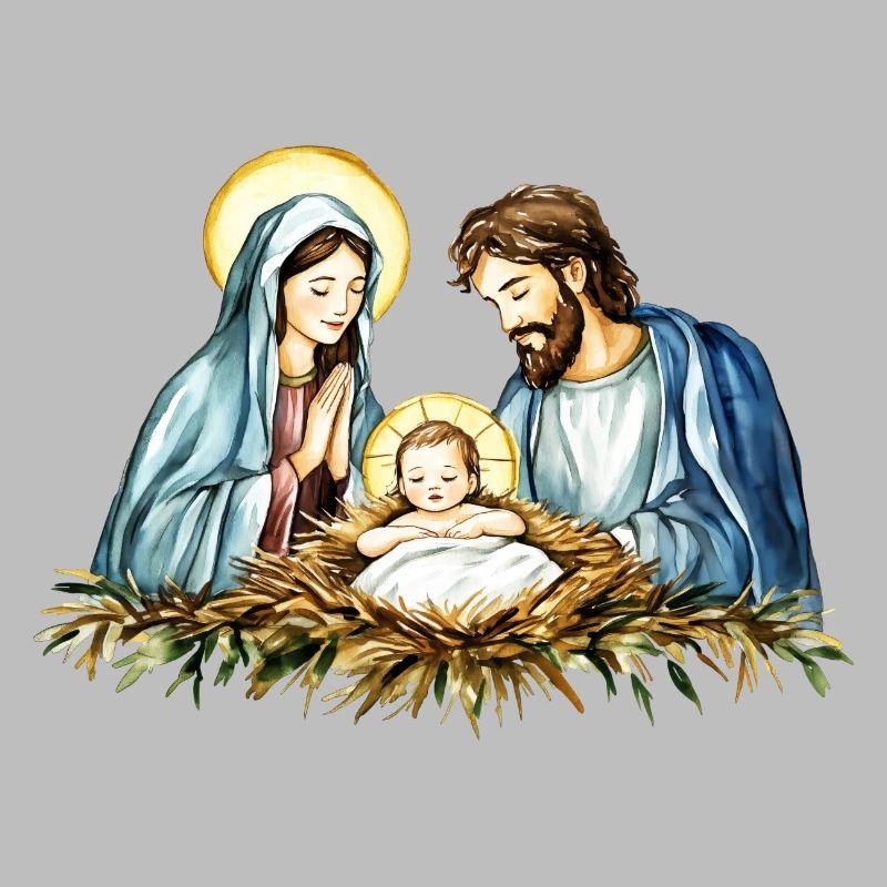 Weihnachtspullover Weihnachten an der Krippe Jesus
