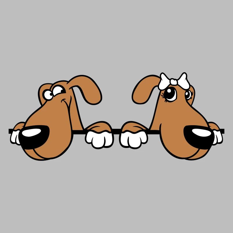 2 Hunde Team Zwei Freunde Liebe Pärchen Verliebt