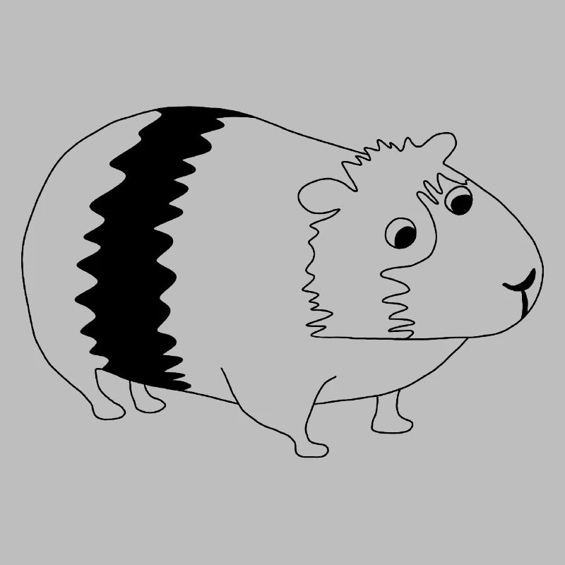 Cochon d’Inde - graphique noir et blanc