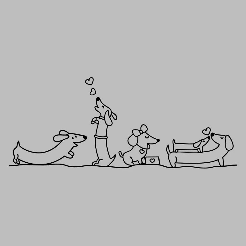 Illustration de teckel affectueux