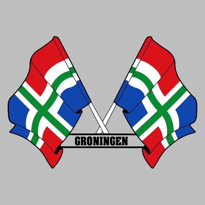 Two flags text GRONINGEN