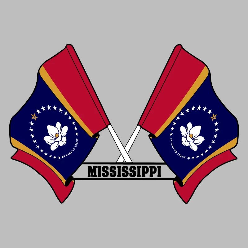 Deux drapeaux texte MISSISSIPPI