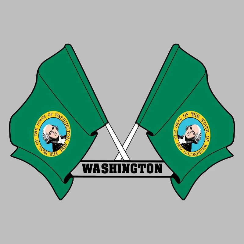 Two flags text WASHINGTON