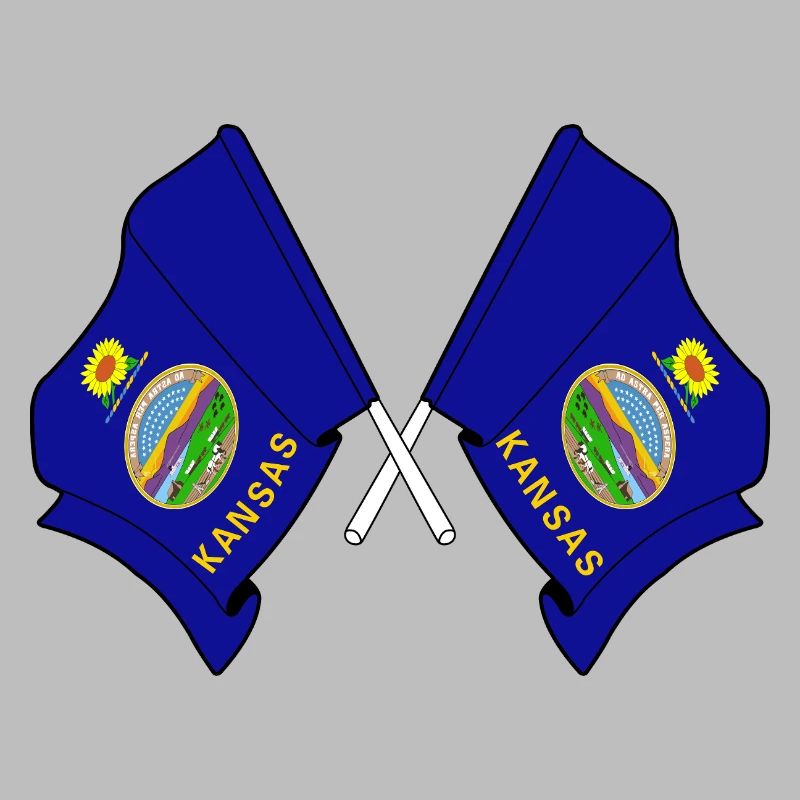 Two flags crossed Kansas
