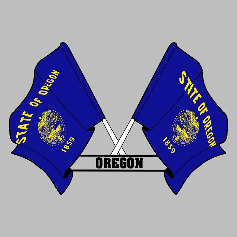 Zwei Flaggen mit dem Text OREGON