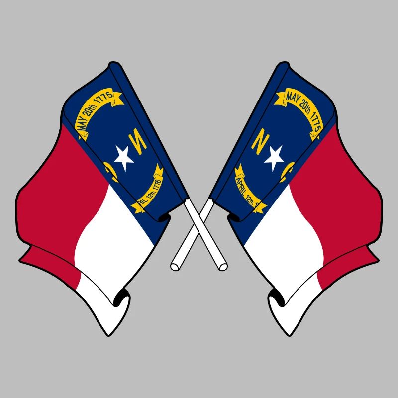 Zwei Flaggen durchquerten North Carolina