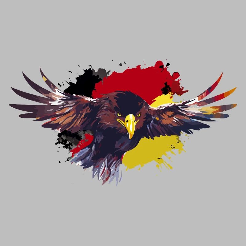 Aigle allemand avec drapeau drapeau noir rouge or