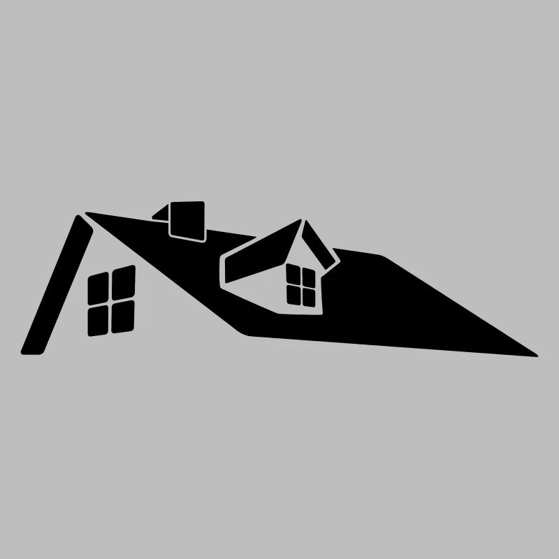 Logo de la maison sur le toit avec lucarne