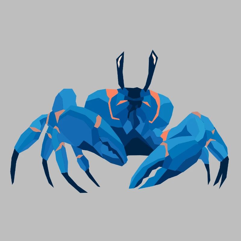 Blue Krab Polygonal Style