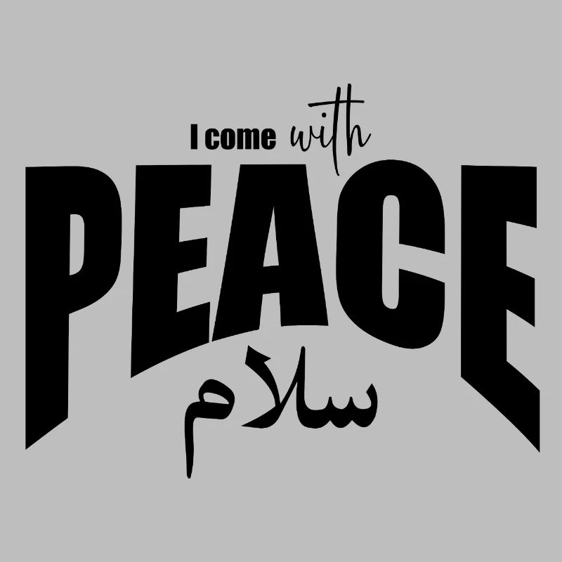 Ich komme mit Peace Typography Design-Schwarz