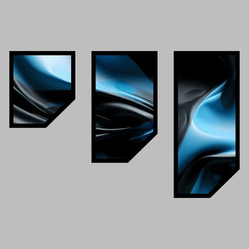 Fluid Blue Black Abstract Pattern