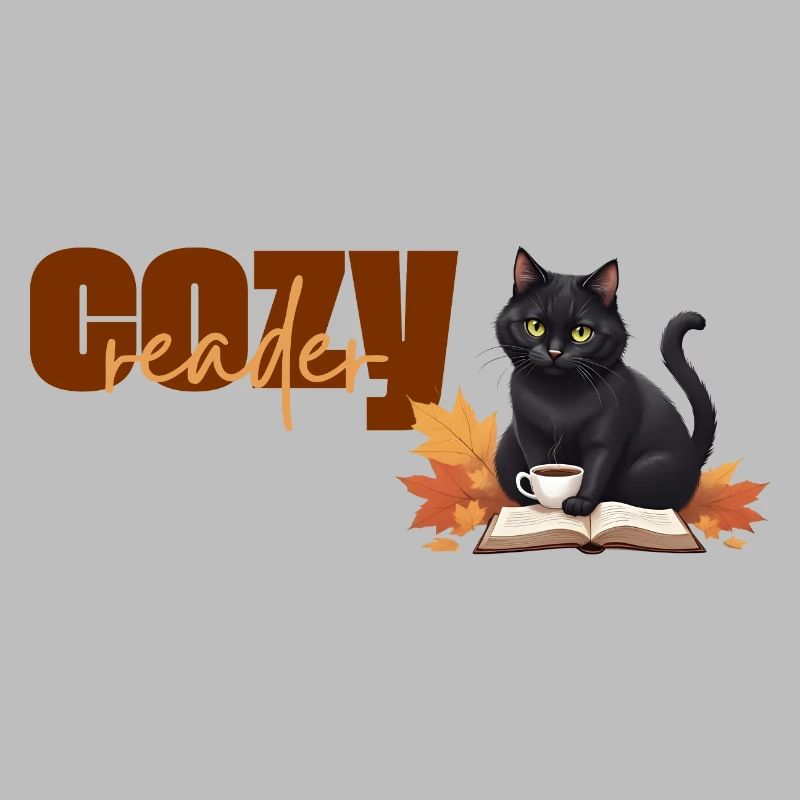 Cozy reader - Thème de lecture chat automnal