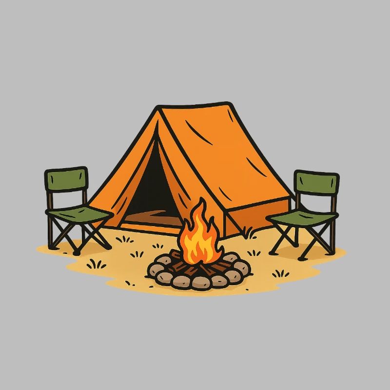 Abenteuerliches Camping Lagerdesign