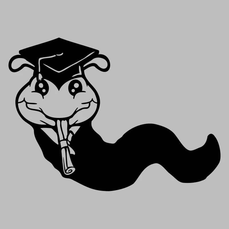 Caterpillar High School Graduation Passed College Worm
