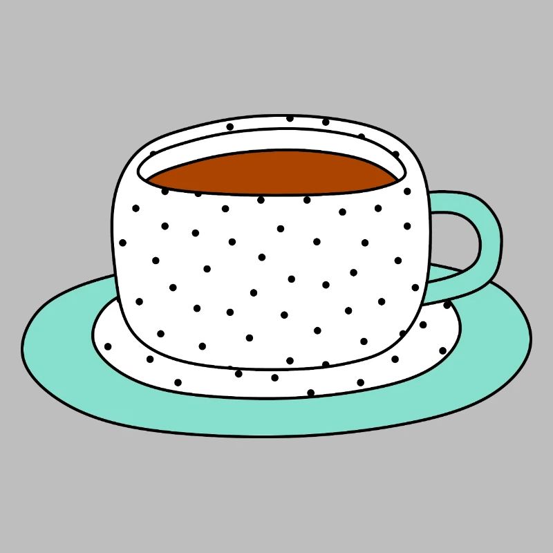Conception de tasse et de soucoupe à pois