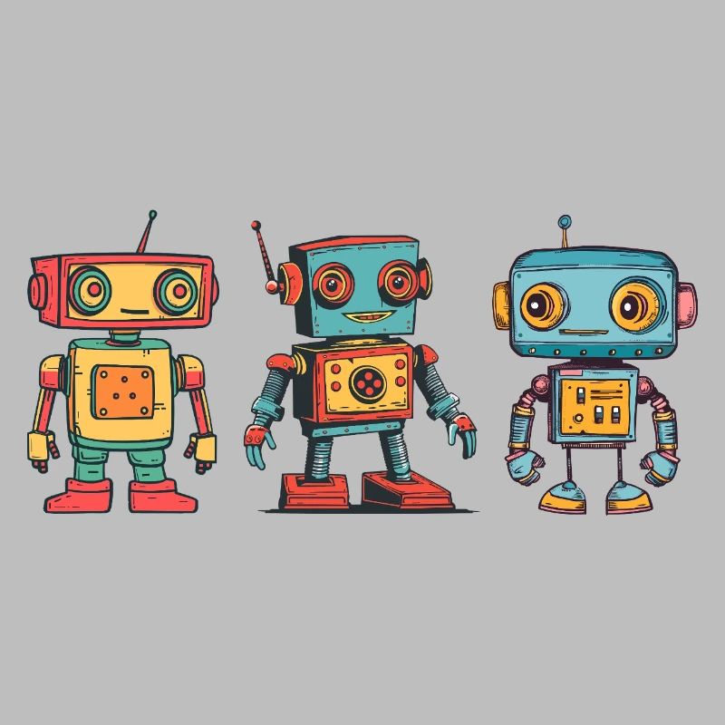 Nostalgic Retro Robot Illustration